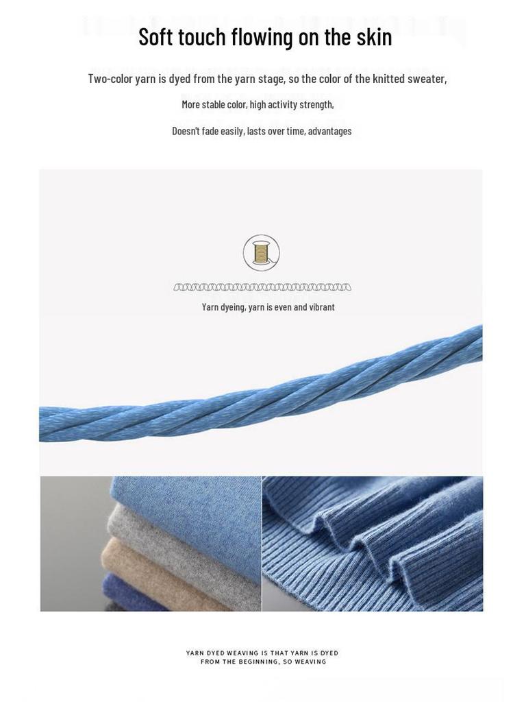 Men's Casual Cashmere Sweater: Half-High Neck, Thin, Long-Sleeved, Fuzzy, Loose Fit for Autumn and Winter