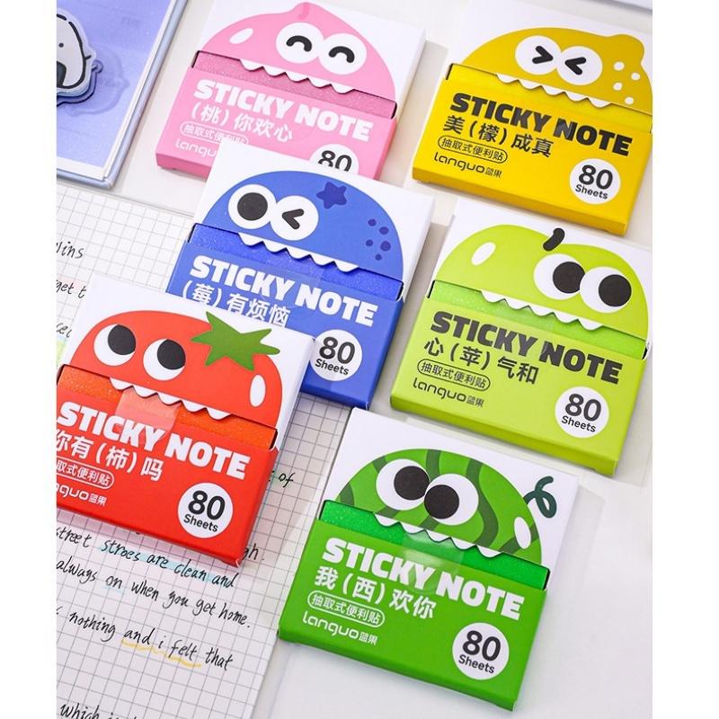 1/6pcs Fruit Sticky Notes 80 Sheets/Pad Self-Adhesive Cartoon Memo Pads Pastel Post Memo Notes Office Stationery