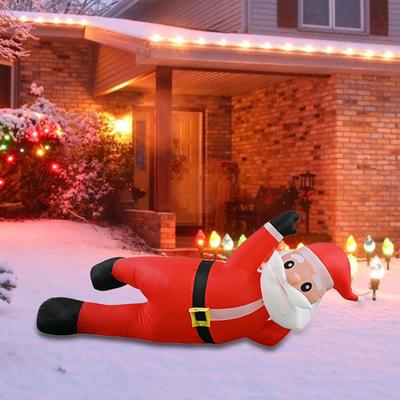 Aufblasbarer Weihnachtsmann 1,80 m mit integrierten LED-Lichtern Außen Dekoration Aufblasbare Figur für Vorgarten Außen Innen Veranda Dekor