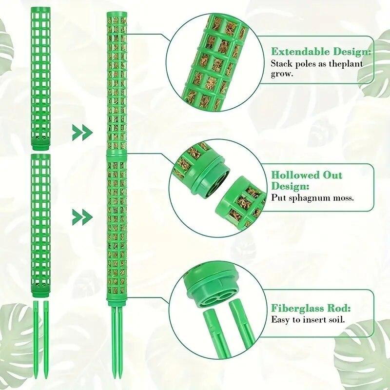 2 Plastic Moss Poles Plant Stakes for Indoor Plants Moss Poles for Monstra Plants and Water Moss Poles