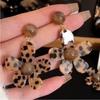 Korean Style Versatile Ombre Leopard Print Flower Stud Earrings - Exaggerated, Stunning Design for Women, No Piercing Needed