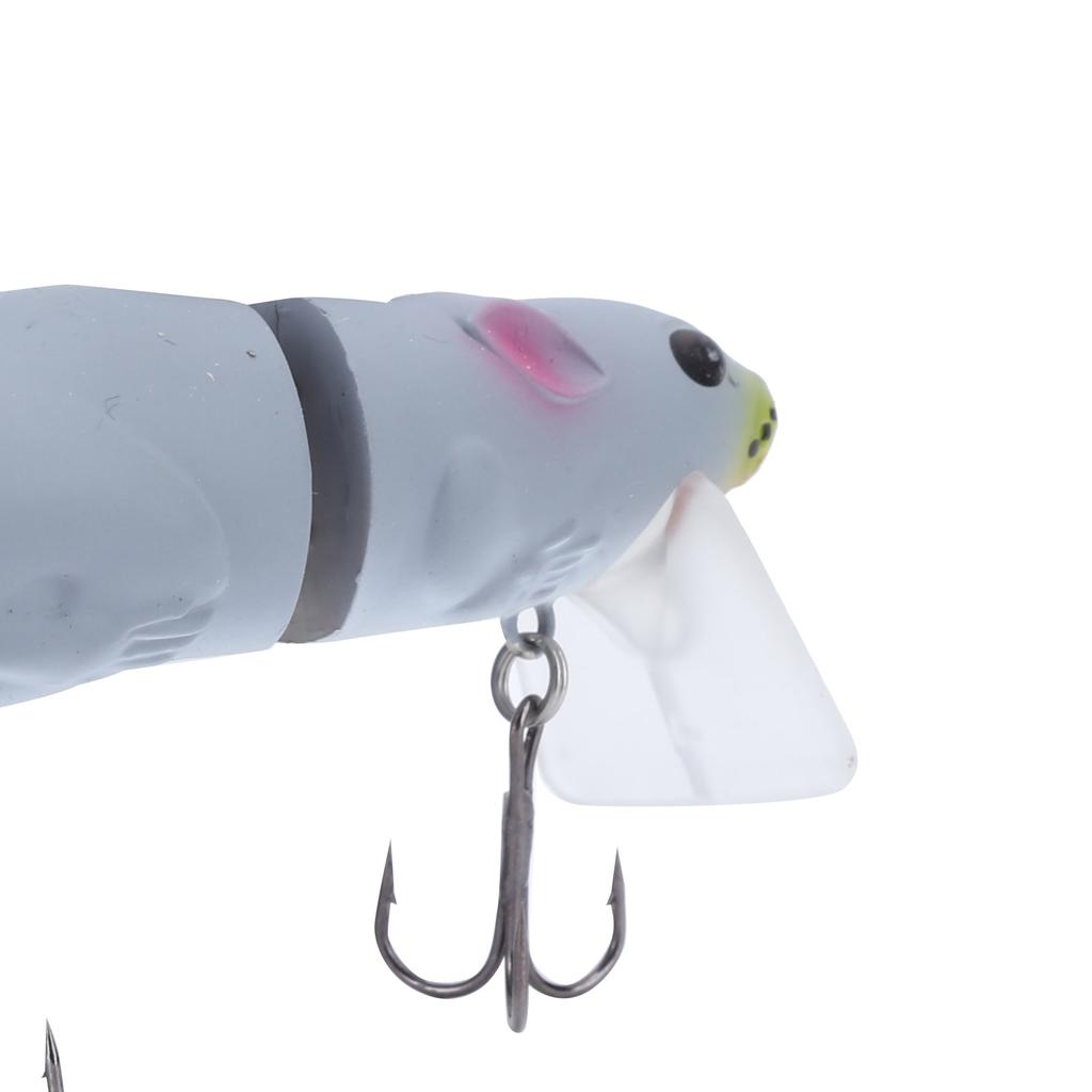Artificial Topwater Mouse Fishing Soft Lures Baits with Double Hooks Fishing Accessory Dark Grey Fishing Lure