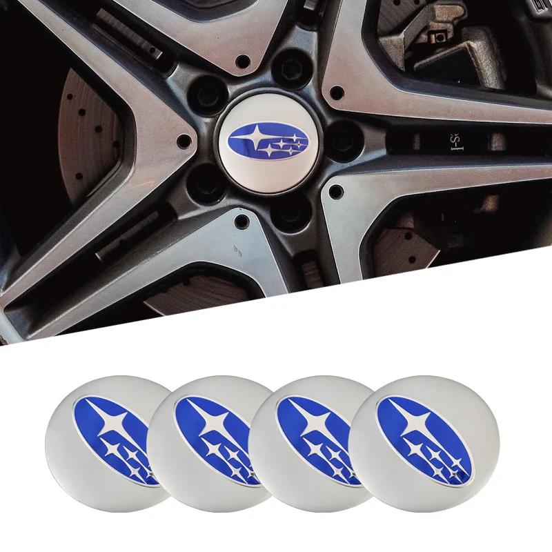 4PCS 56mm Wheel Center Hub Cap Stickers for Subaru Forester Outback XV Impreza WRX BRZ Legacy Levorg STI etc Alloy ZZ2
