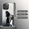 Horse Pattern Tempered Glass Phone Case Suitable for iPhone 17 16 15 14 13 12 11Pro/Max/Plus Anti Drop and Shockproof Back Cover