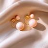 Silver Needle Pink Cubic Zirconia Flower Stud Earrings – Elegant & Delicate Accessories for Women.
