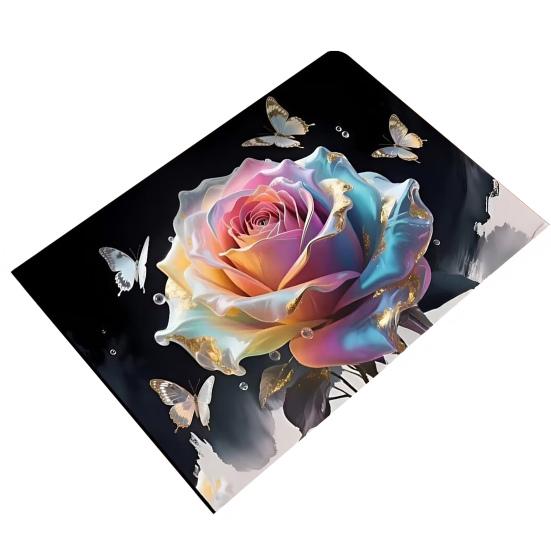 Yousheng 3D Rose Bathroom Rug Realistic Rose And Butterflies Floor Mat Absorbent Non-Slip Rug for Entrance Kitchen Bedroom Living Room