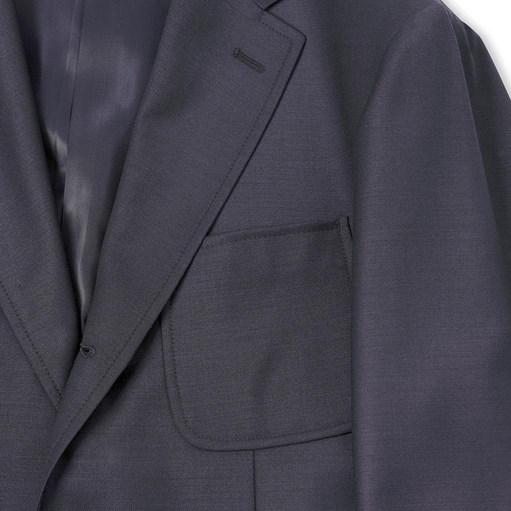 Bants Worsted Wool 3B Single Blazer - Navy