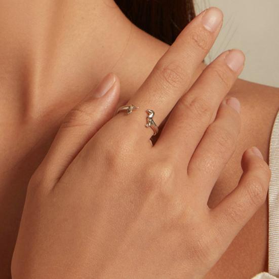 Bague Ouvrante Design Chien Teckel Bague de Doigt Réglable Bague de Taille Flexible Bijoux Accessoire Polyvalent