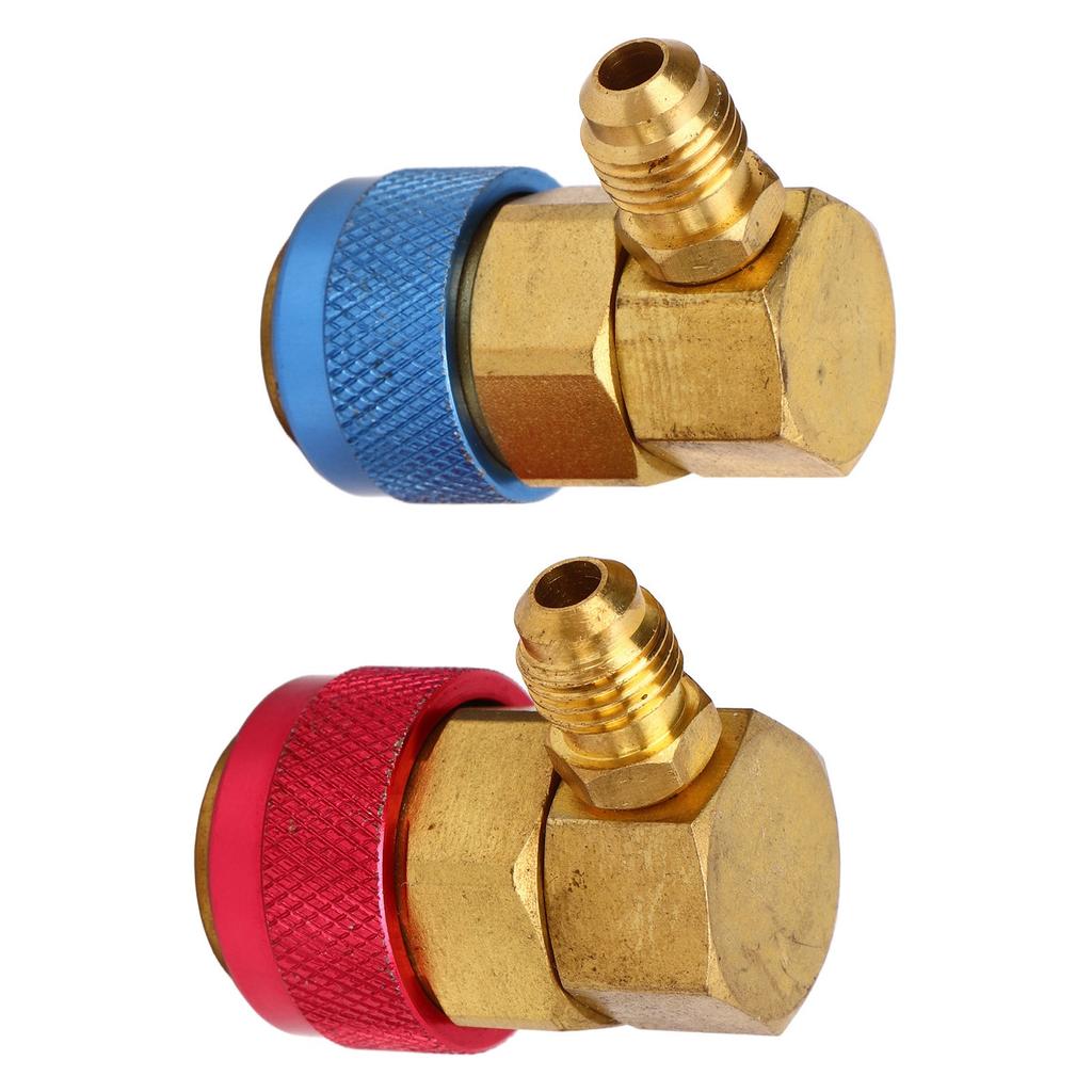2 Pcs AC Quick Coupler Connector Manifold Fluoride Converter Adapter for R134a System Car