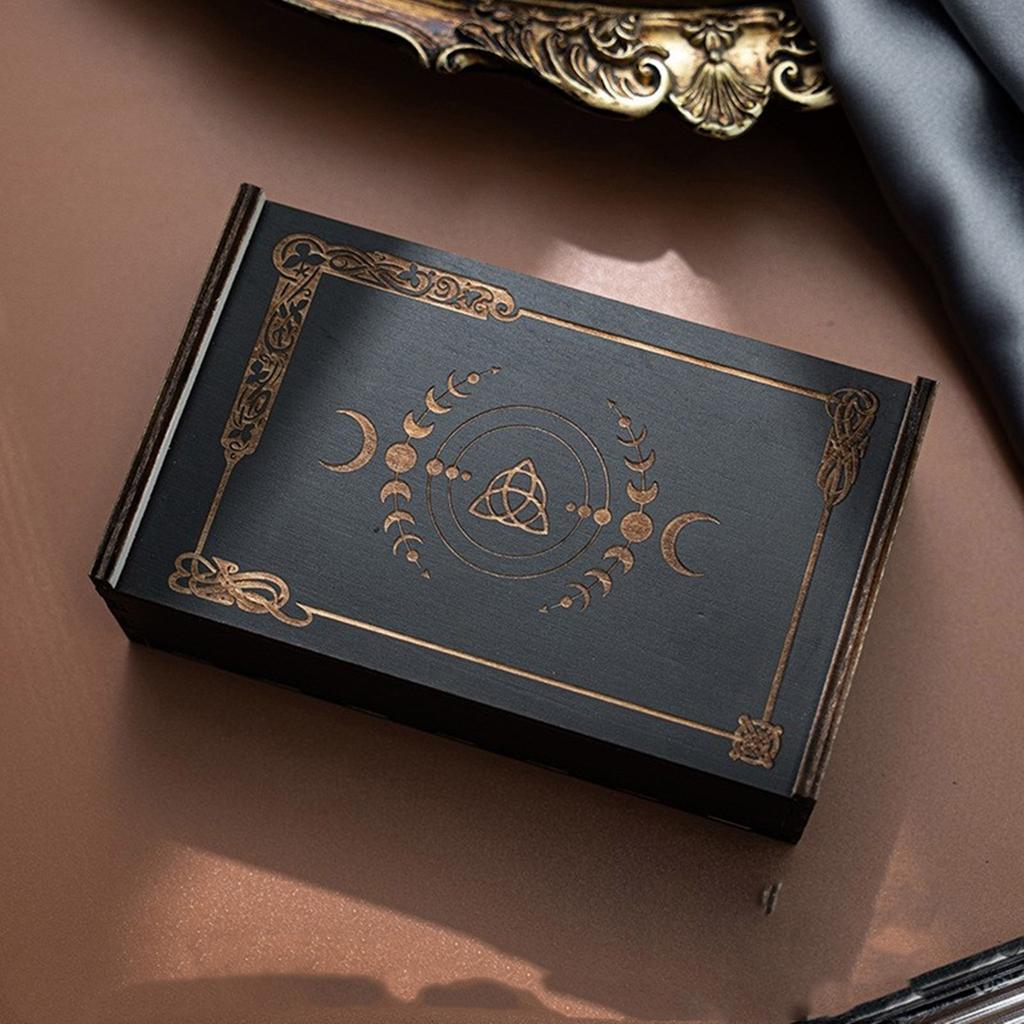 Wood Tarot Card Storage Case Push Pull Tarot Cards Storage Box Portable Card Container Astrologys Trinkets Box Enduring