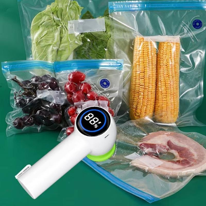 Rechargeable Handheld Vacuum Sealer Electric Sealing Machine For Fresh-Keeping Bags Built-In Buckle, High Vacuum