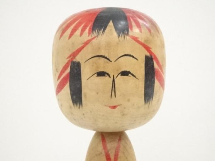 [USED]Kokeshi Doll by Bunsuke Sato, Traditional Japanese Folk Toy, Approx. 30.5cm, Handmade Wooden Doll, Kyodo Gangu, Used
