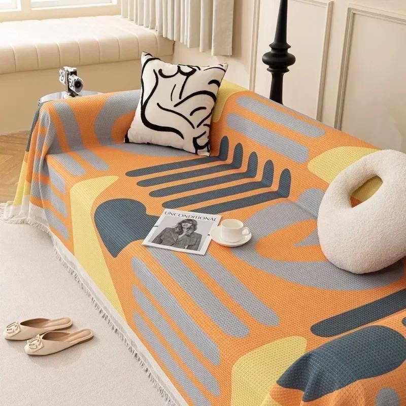 Nordic Sandstorm Hair Towel Four Seasons Universal Cotton Hemp Sofa Blanket Simple And Modern All-Around Sofa Cover Couch