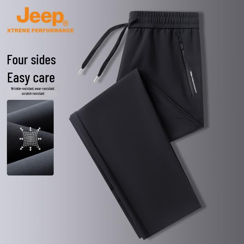 Jeep Men's Wrinkle-Resistant Four-Way Stretch Outdoor Casual Trousers