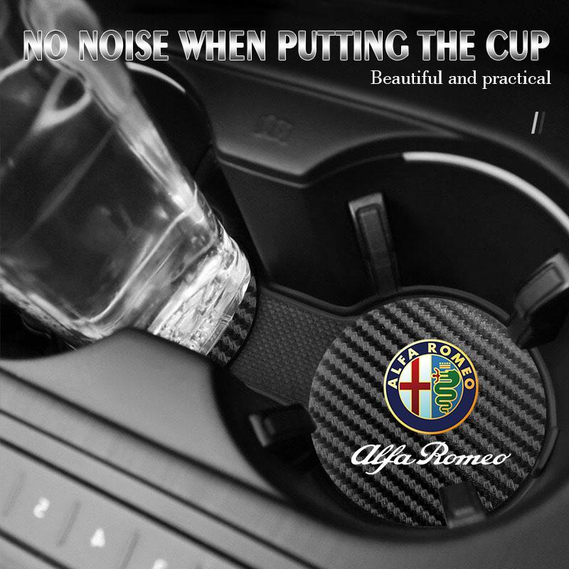 2026 Horké Alfa Romeo 2ks Kožený podtácek Proti hluku Podložka pod hrnek Polštářek Pro Alfa Romeo Giulietta Giulia GT 159 147 156 Mito Br