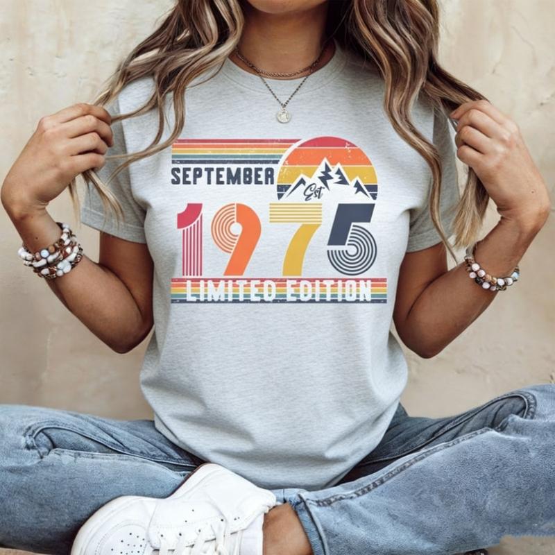 

1976 Birthday Retro 50th Limited Edition Vintage Unisex TShirt for Unisex Women Husband Wife Gift Anniversary Celebration Shirt L