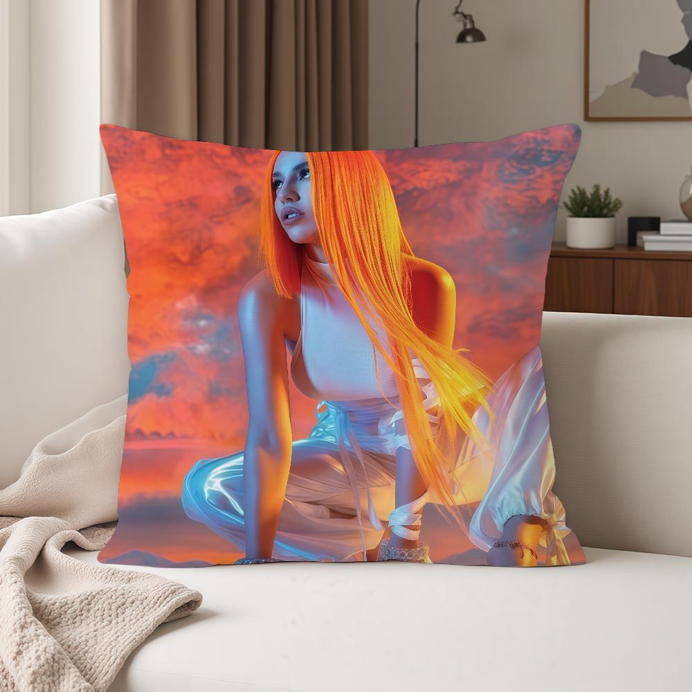 Singer Ava Max Don T Click Play Pillow Case Suitable For Bedrooms Living Rooms Cars Home Decoration Peach skin 18*18(CM)-1Pcs
