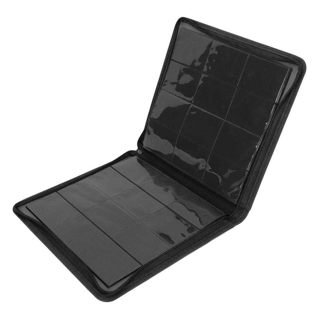 Carpeta de Tarjetas de 12 Bolsillos de Cuero PU 480 Bolsillos de Carga Lateral con Cremallera Azul