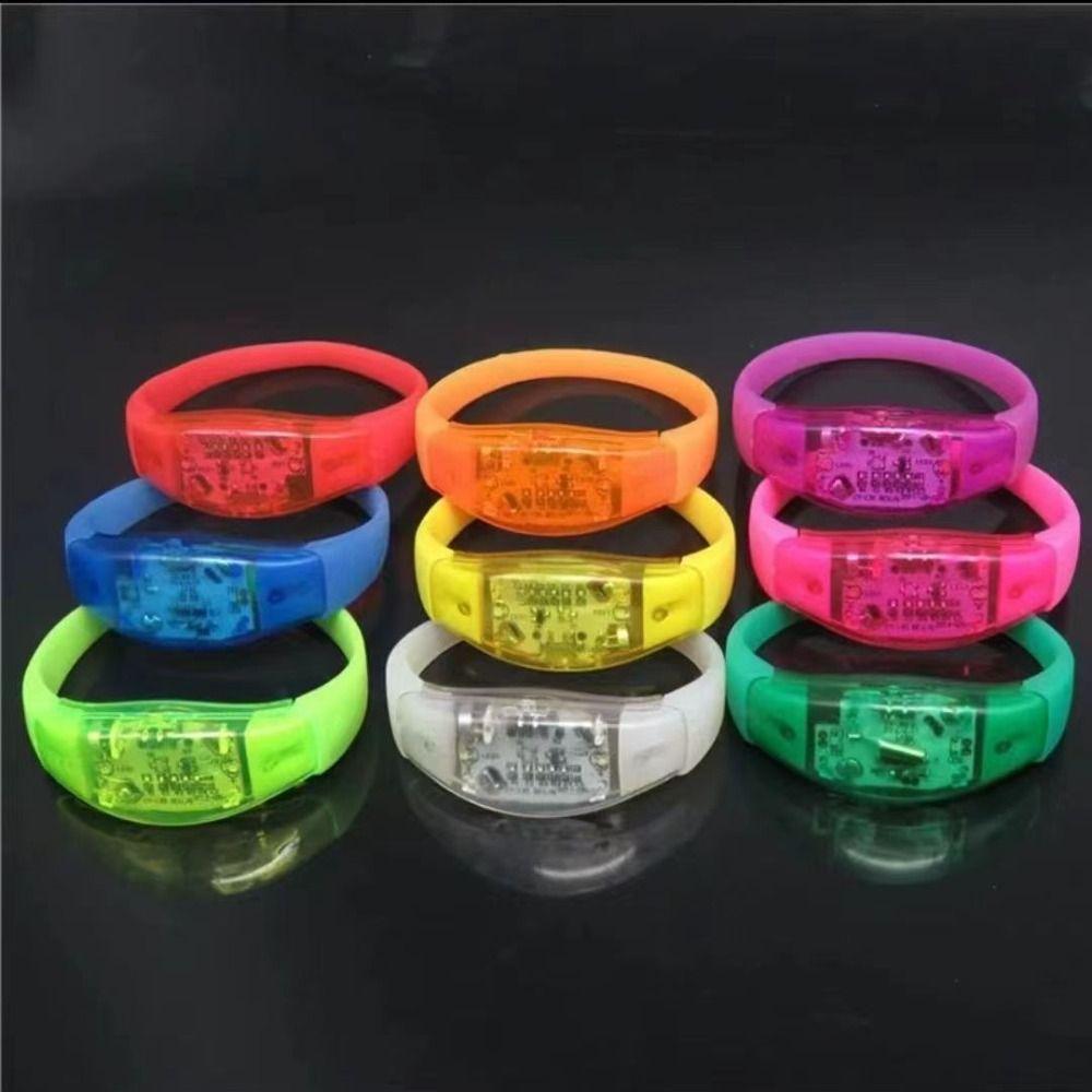 Sound Activated Led Wristband Toys Silicone Bangle Flashing Wristbands Glow Bracelets Concert