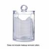 Acrylic Storage Box Bathroom Jar Makeup Organizer Cotton Round Pad Holder Cotton Holder Dispenser with Bamboo Lid Clear Plastic