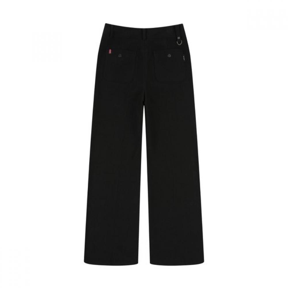 Onoff Women S Semi Wide Corduroy Fleece pantS Of5013lb Black