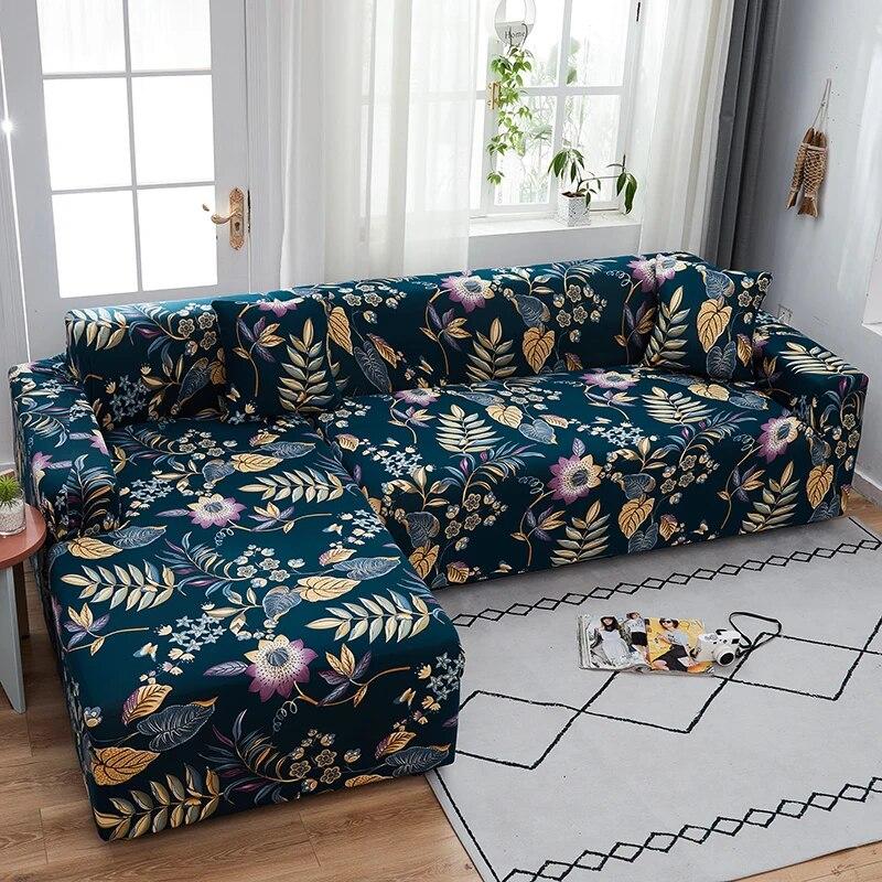 Geometric Printed Couch Cover Sofa Cover Elastic Slipcovers for Pets Chaselong Protector L Shape Anti-dust Machine Washable 1PC