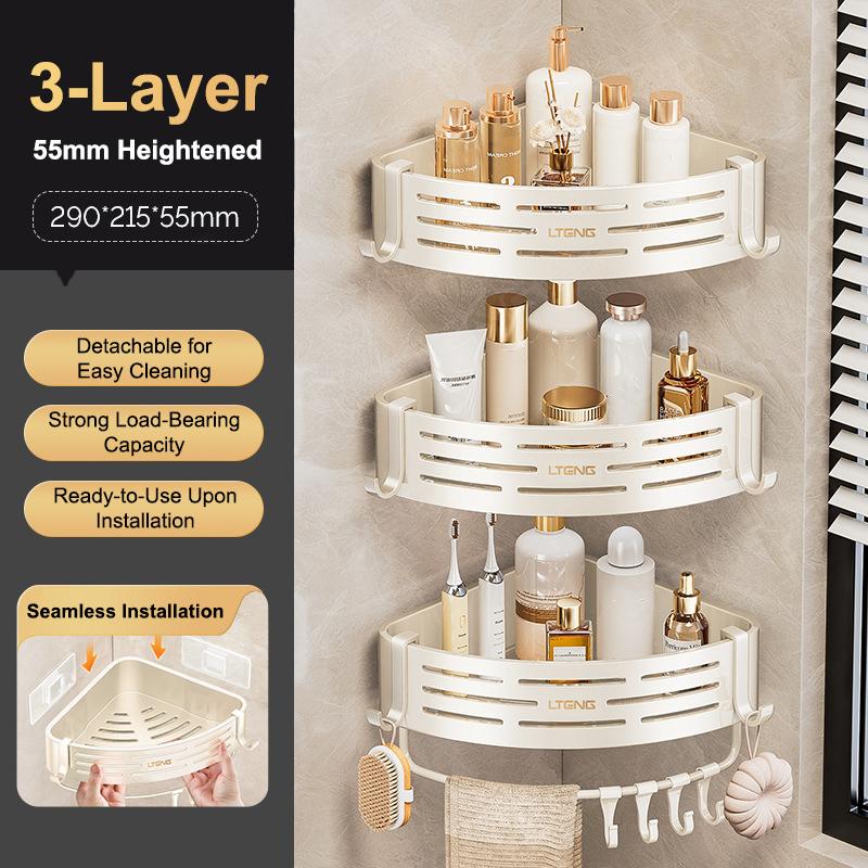 Corner Shower Shelf with Suction Cups 1-Pack Stainless Steel No-Drill Anti-Rust for Easy Bathroom Organization