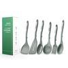 Set 6 Utensili da Cucina in Silicone Antiaderente Spatola Crema Burro Coltello Raschietto Pennello Olio Frusta Clip per Alimenti Utensili da Cucina