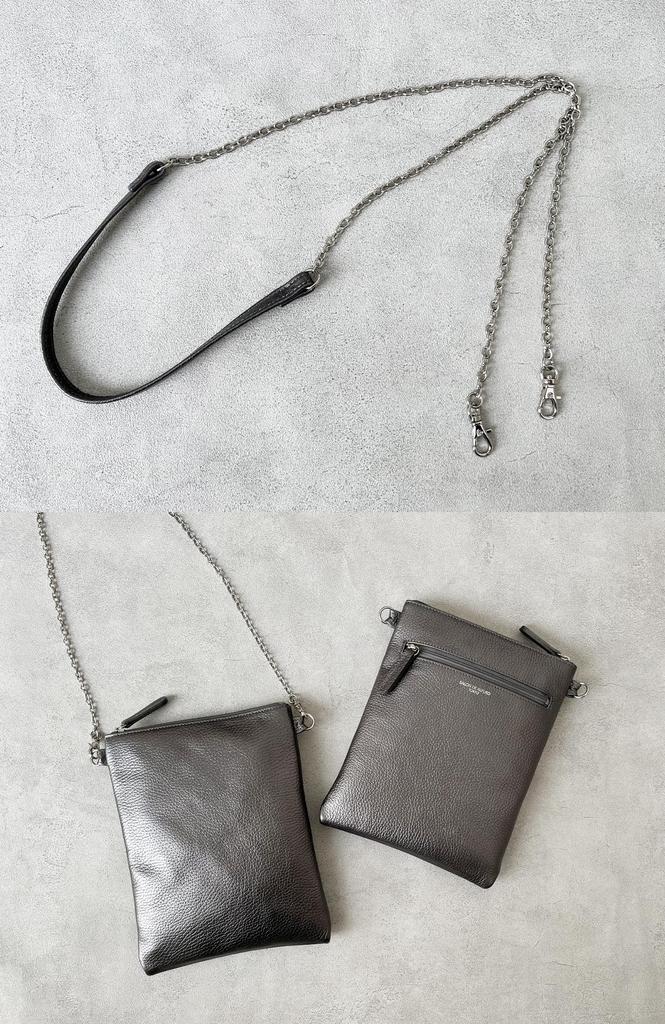 [Salon de Alphard] Women's Genuine Leather Shoulder Bag, Made in Japan, Lightweight and Easy to Use, Mini Pochette, Solid Leather Mini Bag with Chain