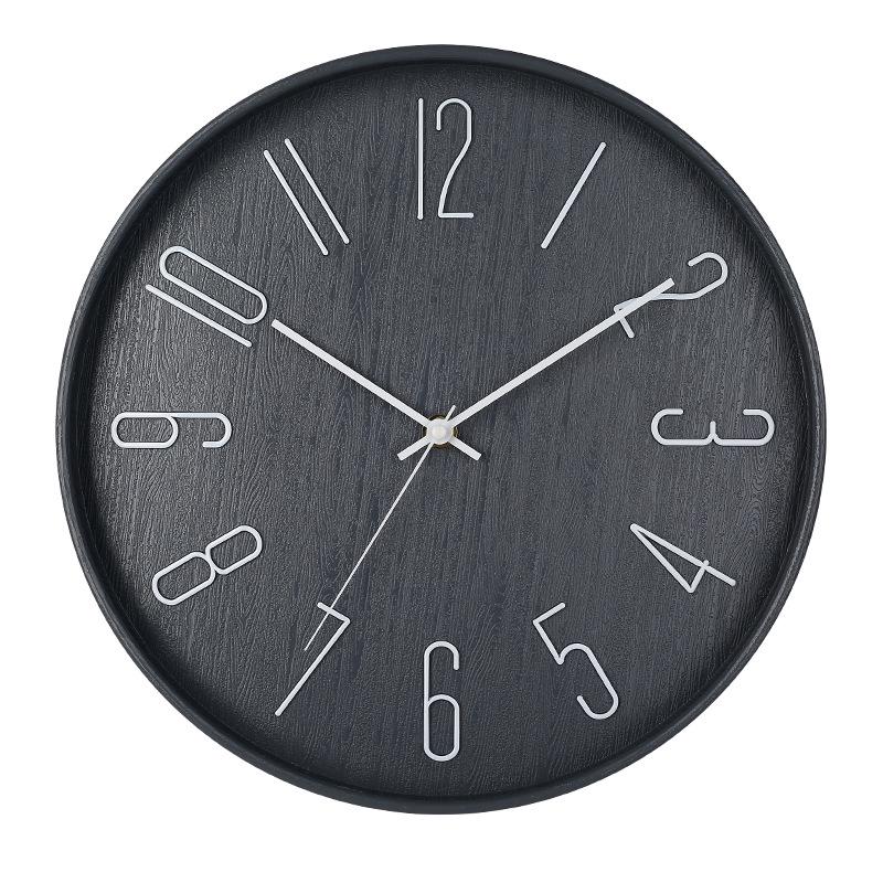 Custom Silent Wood Grain Quartz Wall Clock for Living Room