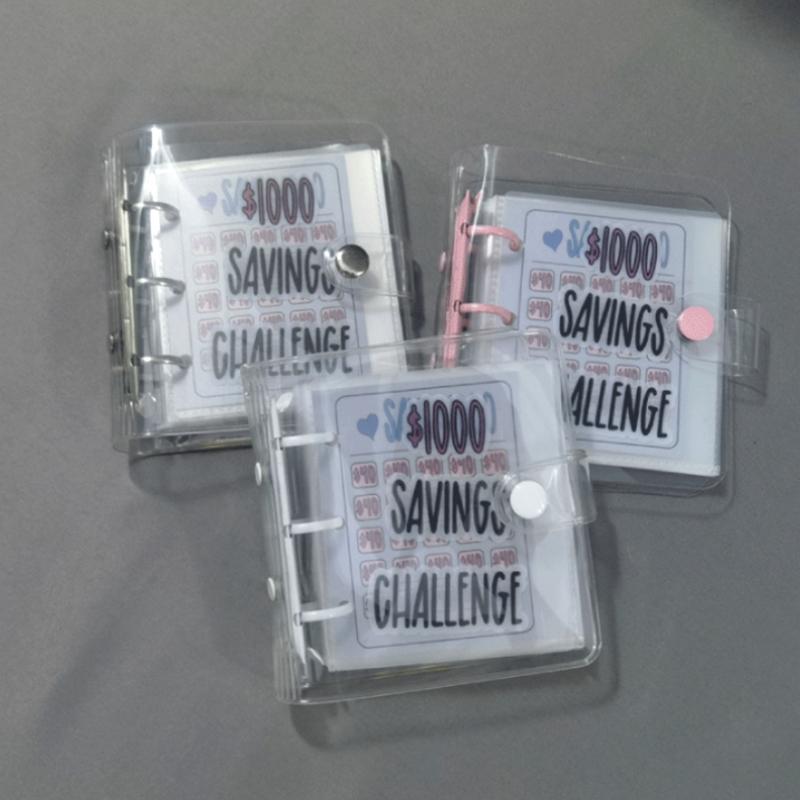 100 Days $1000 Savings Challenges Book Saving Money Binder Mini Saving Loose-Leaf Notebook Cash Budget Organizer Save Money Game