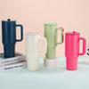 Water Bottle101 Stainless Steel Thermos Cup Outdoor Portable Large Capacity Car Cup Double Handle Straw Ice Cup