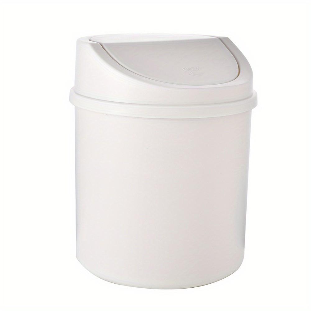 Mini Desktop Trash Can with Lid Household Living Room Plastic Small Trash Can