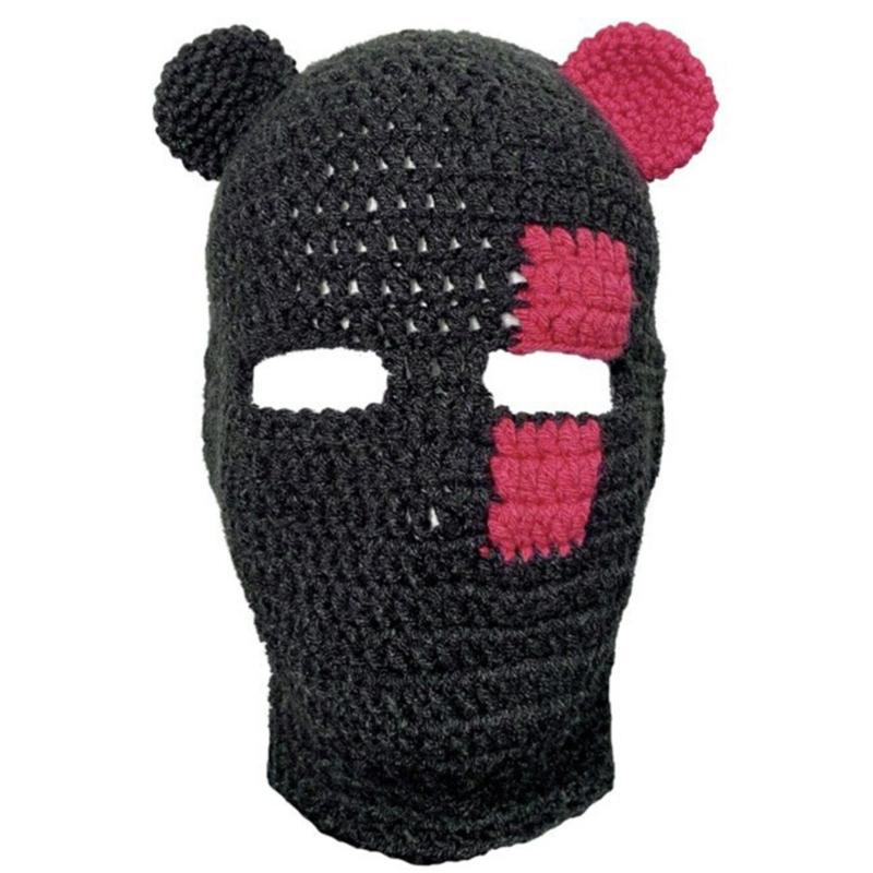 Adult Winter Beanies Hat Knit Balaclava Handmade Neck Protect Hat Casual Wear