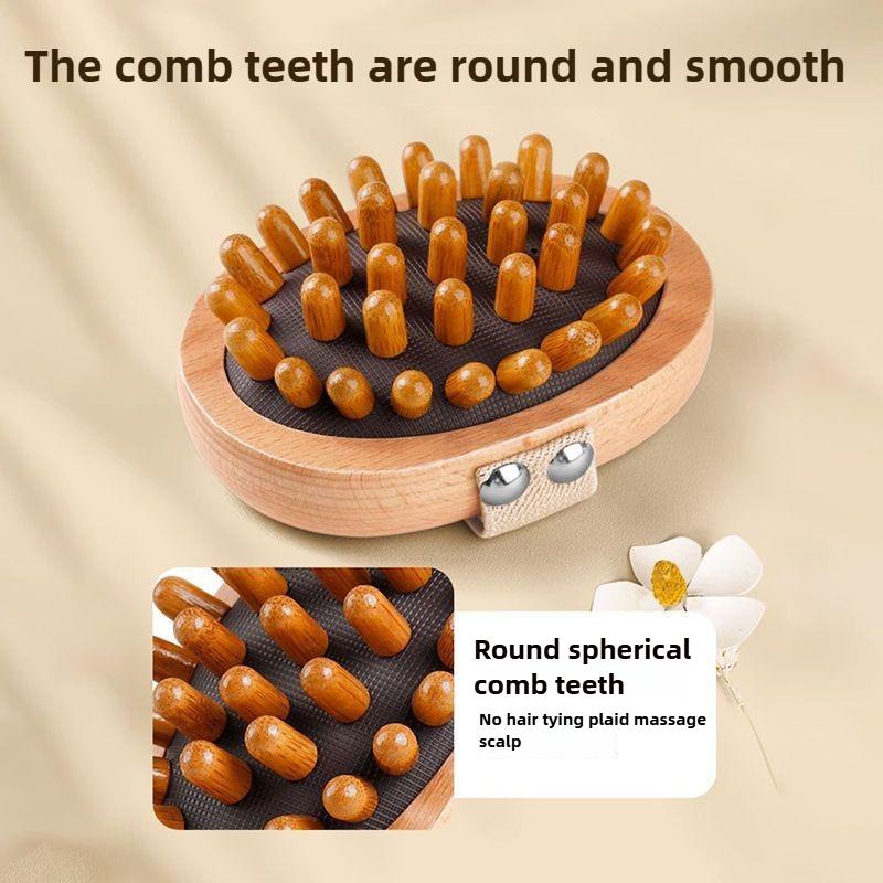 Kropps anti-cellulittbørste beroligende eterisk treolje Spa Luftpute Massasje Hår Kam Hodebunn Massasjebørste Kroppsmassasjeapparat