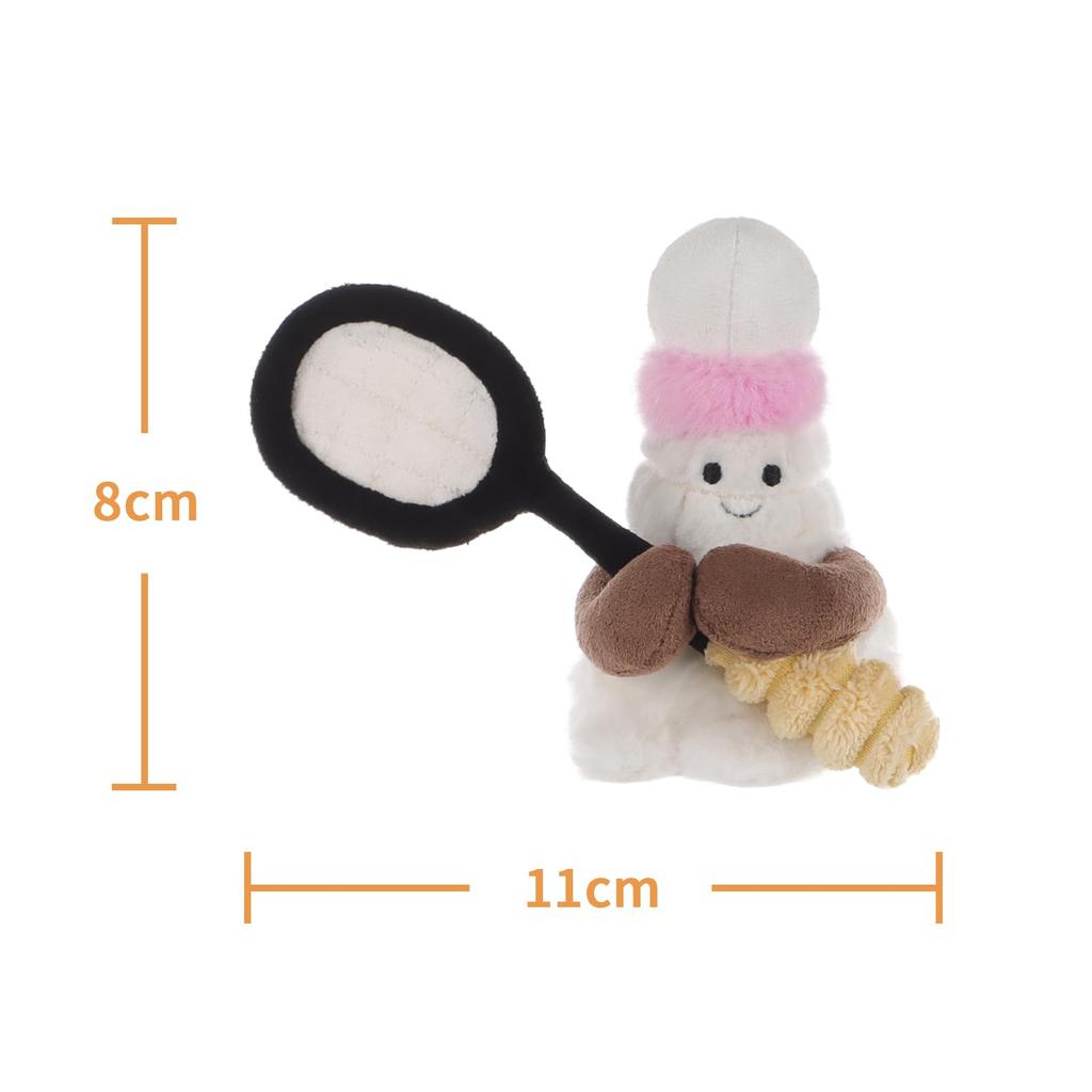 Apricot Lamb Happy Badminton Plüschtier für Kinder, Weich und Niedlich, Flauschiges Happy Badminton Spielzeug für Mädchen und Jungen, 11cm