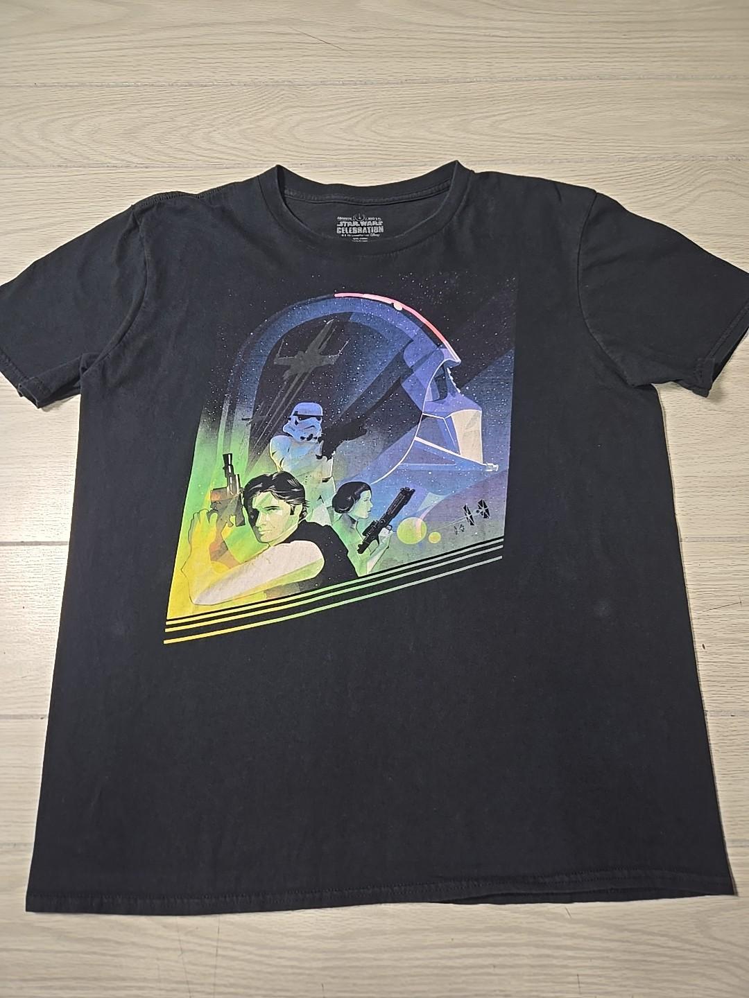 Star Wars Celebration 2015 Anaheim Exclusive Black T Shirt Han Solo Darth Vader Unisex T-Shirt XL