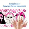 Large Multi-Size Non-Slip Rubber Base Halloween,Pink,Horror Characters Mouse Pad,Stitched Edges Keyboard Desk Mat for School,Office