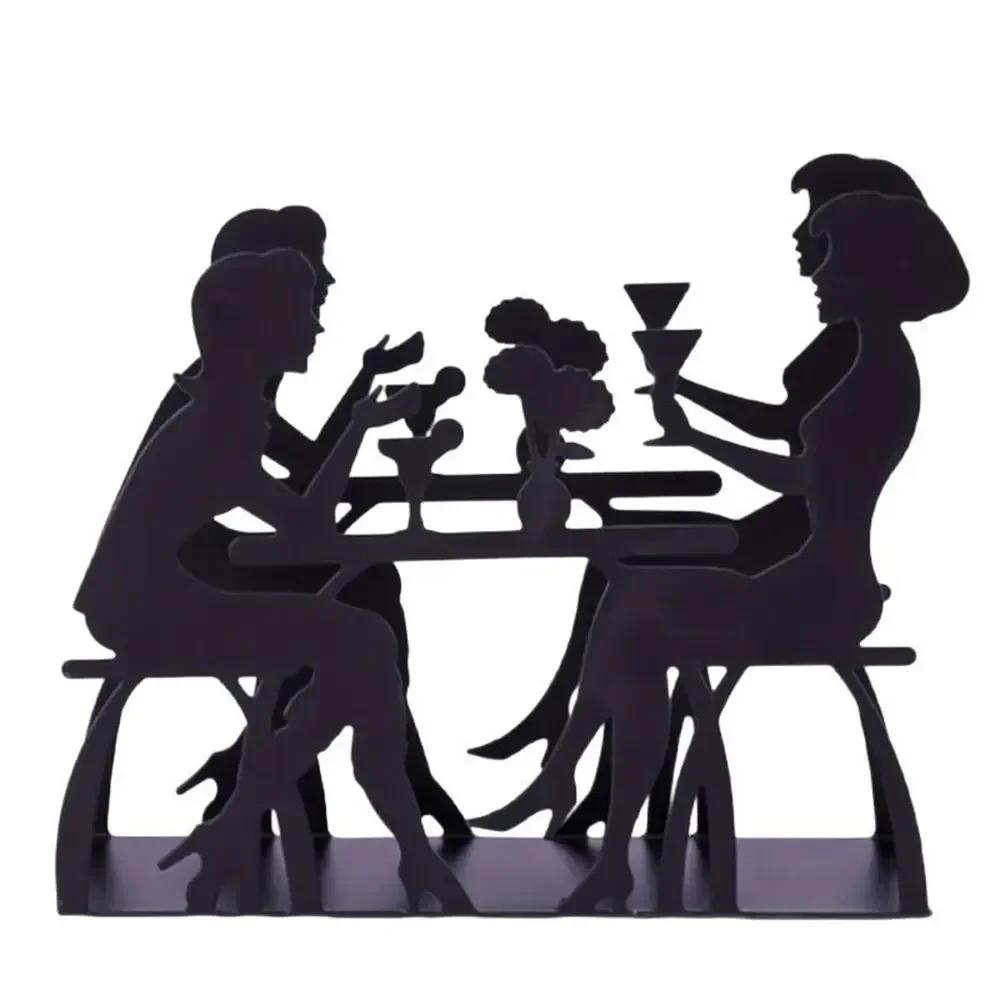 Schwarzer Papierhandtuchhalter Metall Modernes Taschentuch-Aufbewahrungselement Hohl Design Eisenkunst Schreibtischdekoration Zubehör