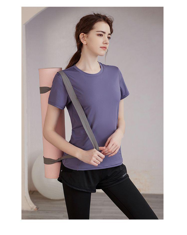 Quick-Dry Breathable Yoga Running Shirt - Short-Sleeved, Round Neck, Fitness Training Top