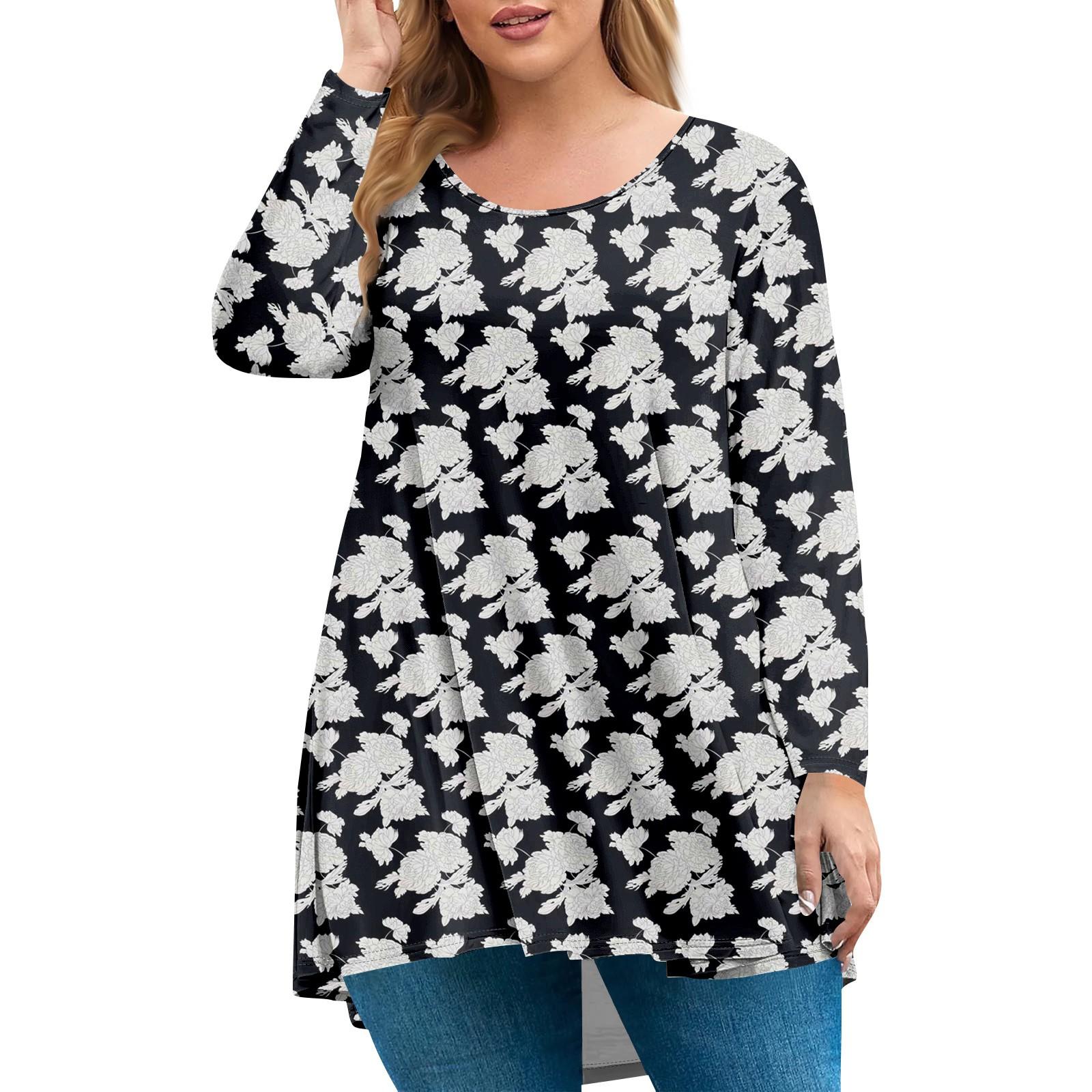 

Женский топ большого размера, рубашка с длинным рукавом и воротником «сад», модный повседневный топ с цветочным принтом XXXXL чёрный