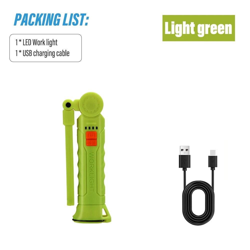 Rechargeable LED Work Light Camping Flashlight Rotatable Head with 4 Lighting Modes With Magnet Waterproof Emergency Lighting