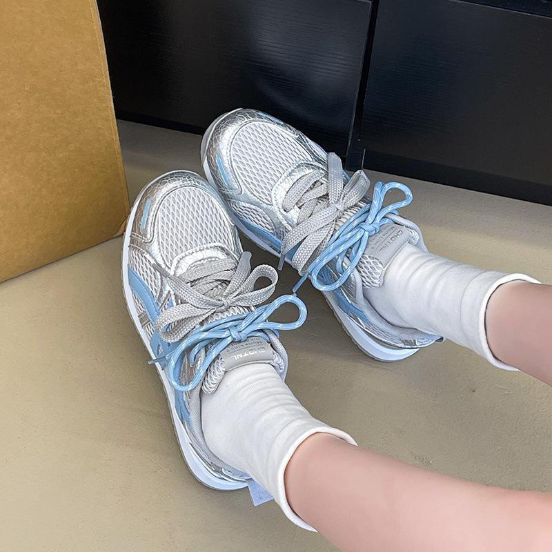 

Retro mesh fashion color matching dad shoes girl 2025 autumn new student versatile inner height increase casual Forrest Gump shoes 40