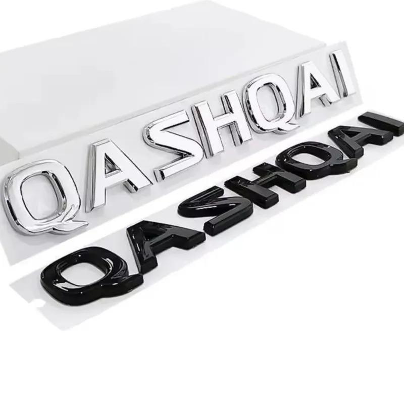 CGANEI1 Glänzend Schwarz Silber Qashqai Emblem für Nissan X-trail Note Juke Sentra Patrol Navara Auto Seiten Heck Abzeichen Namensschild Logo Aufkleber