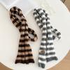 Handcrafted Knit Colorblock Scarf Unisex Japanese Minimalist Chic Wrap Warm Winter Accessory 170cm