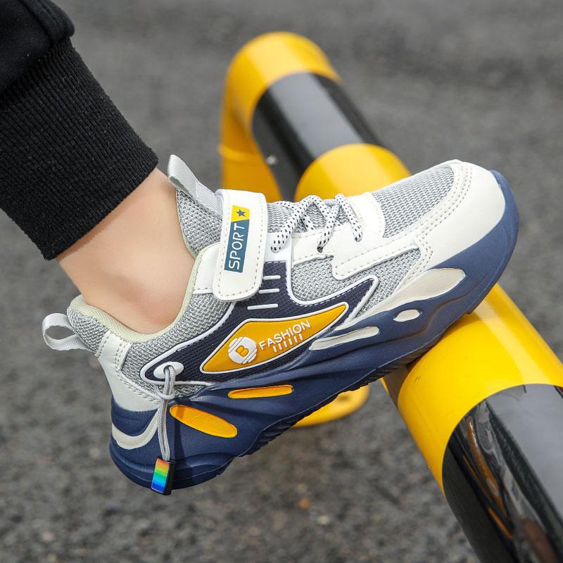 Boys Shoes Mesh New Children's Spring and Autumn Sports Shoes Medium and Large Children Breathable Boys Running Outdoor Double Net Classmates