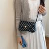 Polka Dot Pattern Flap Underarm Bag PU Material Flap Closure Casual Handbag Large Capacity Single Shoulder Strap