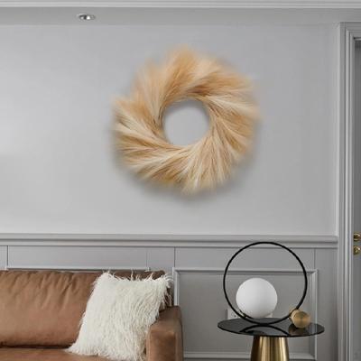 Grass Wreath Door Window Hanging Boho Decor Dried Flowers for Christmas Living Room