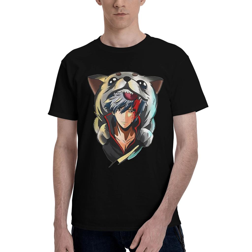Gintama Men T Shirts Gintama Funny Tees Short Sleeve Crewneck 100 Cotton New Arrival Tops TShirt