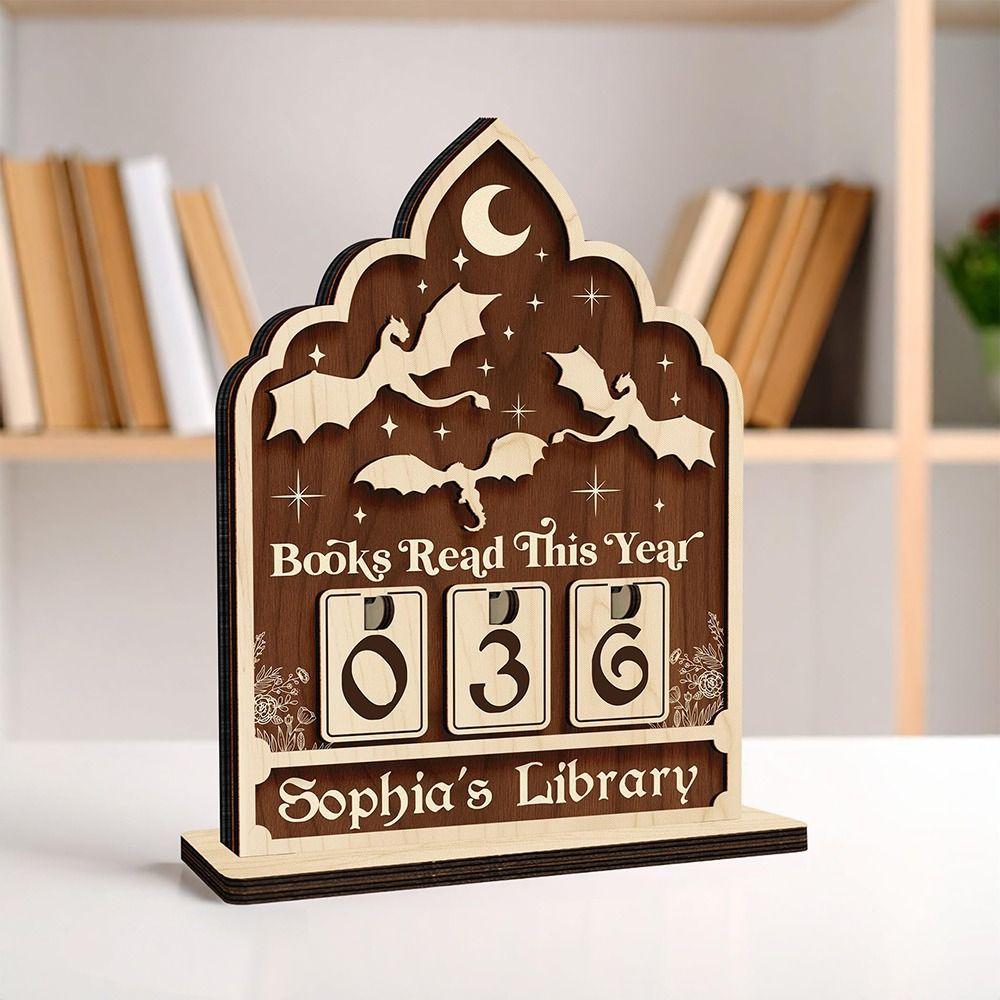 New Wooden Books Read Tracker Book Lovers Books Read This Year Reading Counter Gift Reading Challenge Tracker Home Library Decor